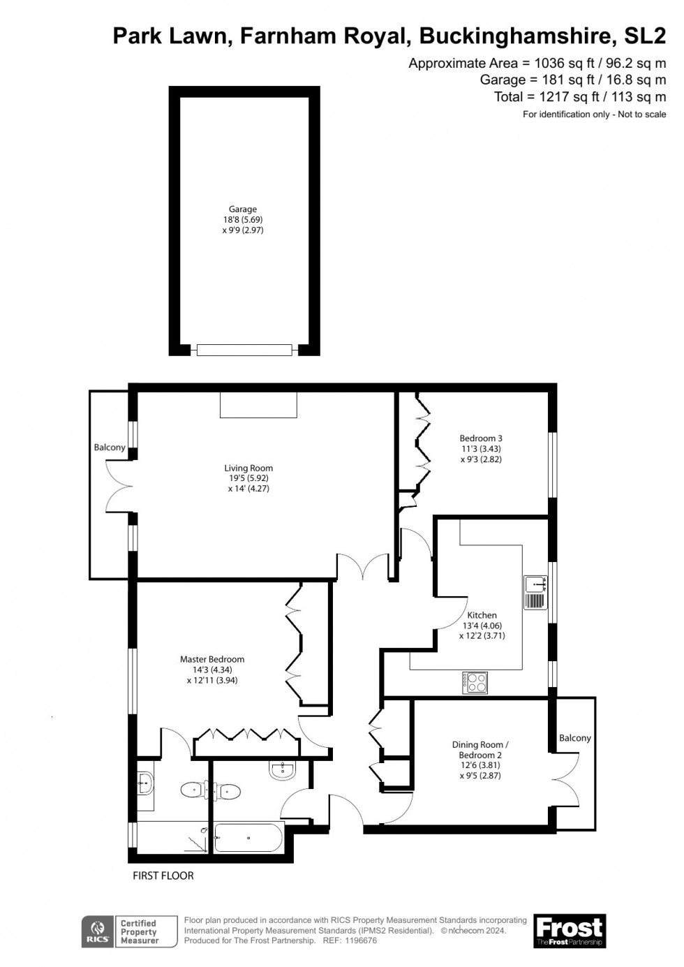 Floorplan for Farnham Royal, Buckinghamshire, SL2