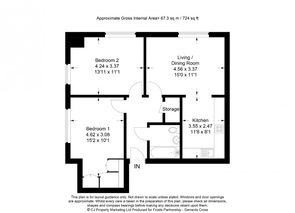 Floorplan for Farnham Common, Buckinghamshire, SL2