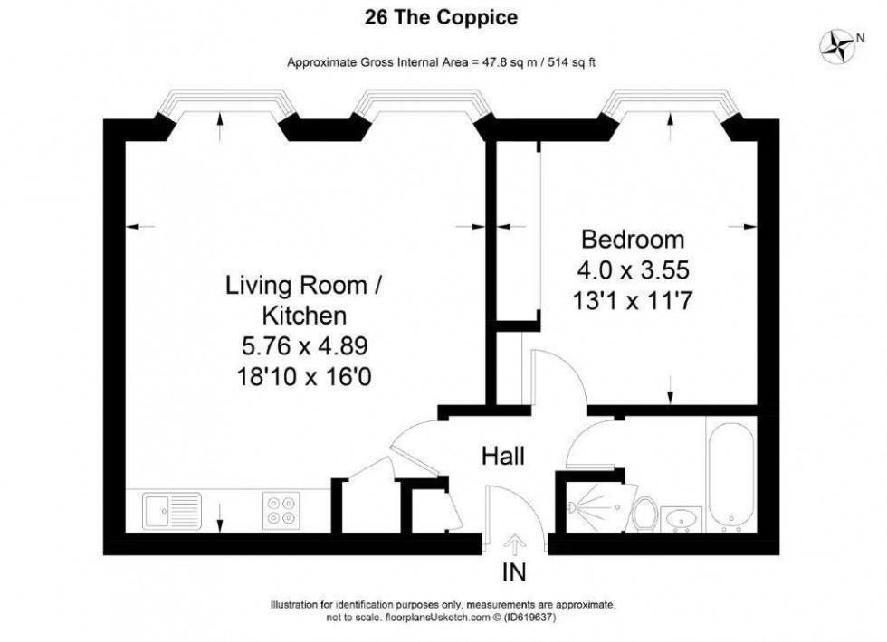 Floorplan for Slough, Berkshire, SL1