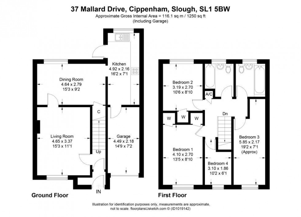Floorplan for Cippenham, Berkshire, SL1