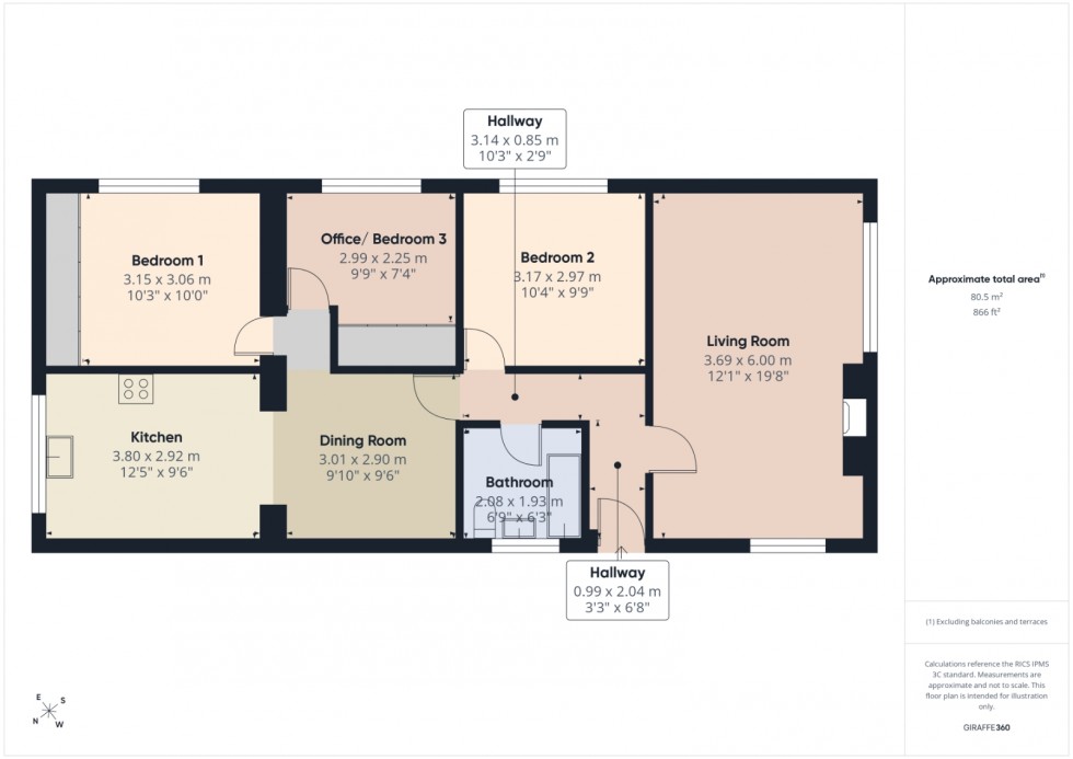 Floorplan for Stanwell Moor, Surrey, TW19