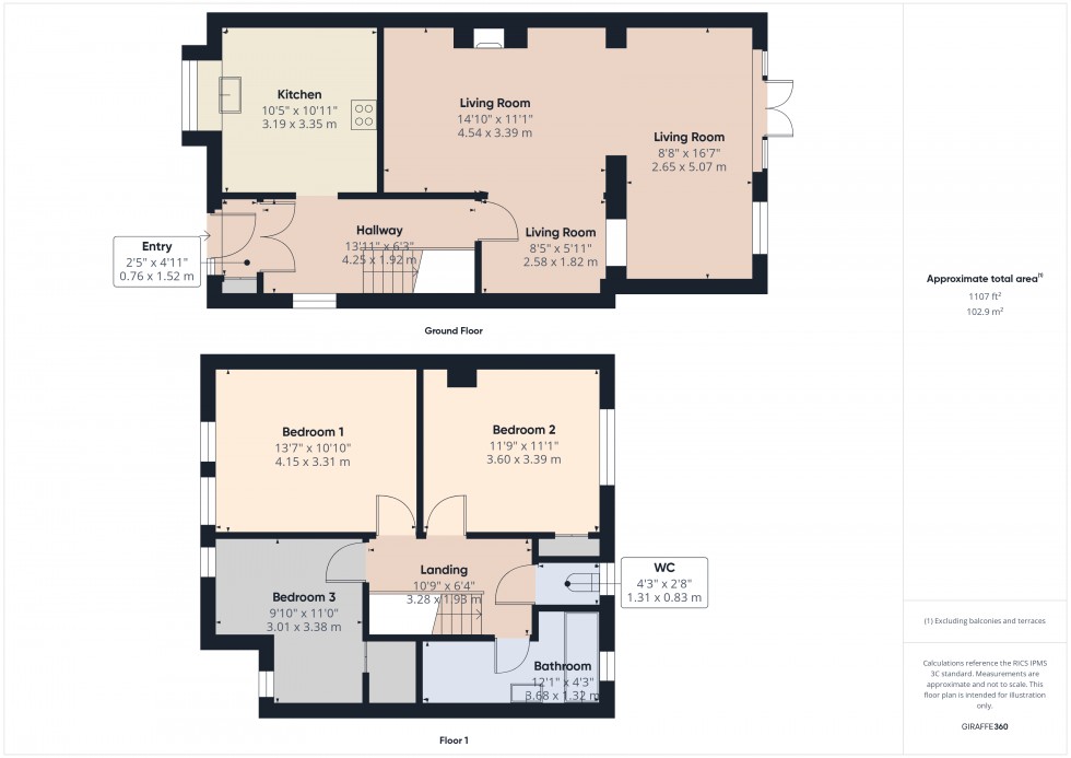 Floorplan for Staines-upon-Thames, Surrey, TW18