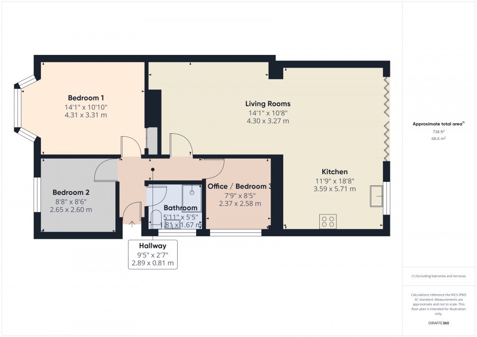 Floorplan for Staines-upon-Thames, Surrey, TW18