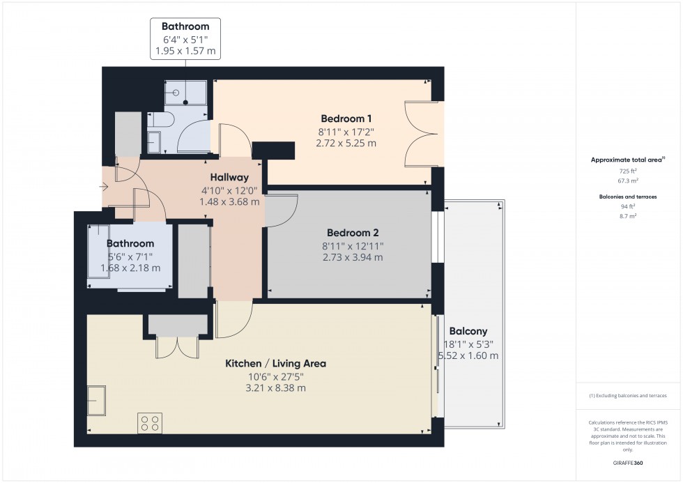 Floorplan for Staines-upon-Thames, Surrey, TW18