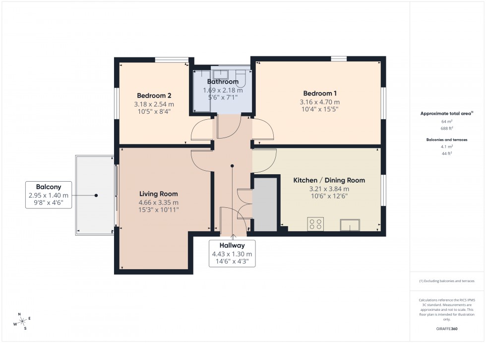 Floorplan for Kennett Lane, Chertsey, KT16