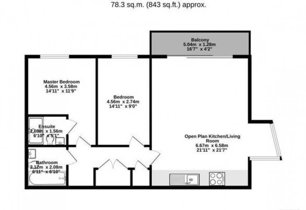 Floorplan for Staines-upon-Thames, Surrey, TW18