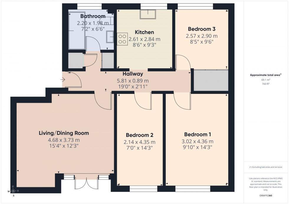 Floorplan for Staines-Upon-Thames, Middlesex, TW18