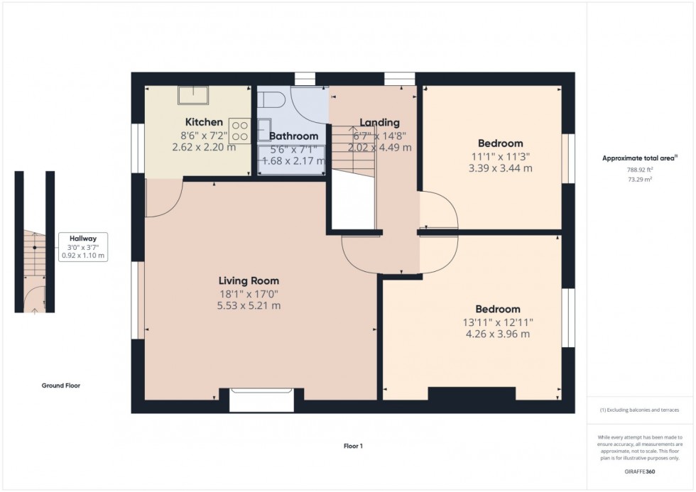 Floorplan for Fairfield Avenue, Middlesex, TW18