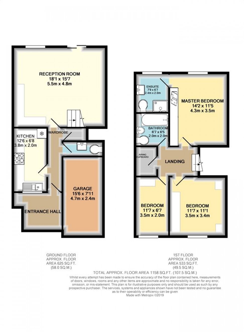 Floorplan for Staines-Upon-Thames, Middlesex, TW18