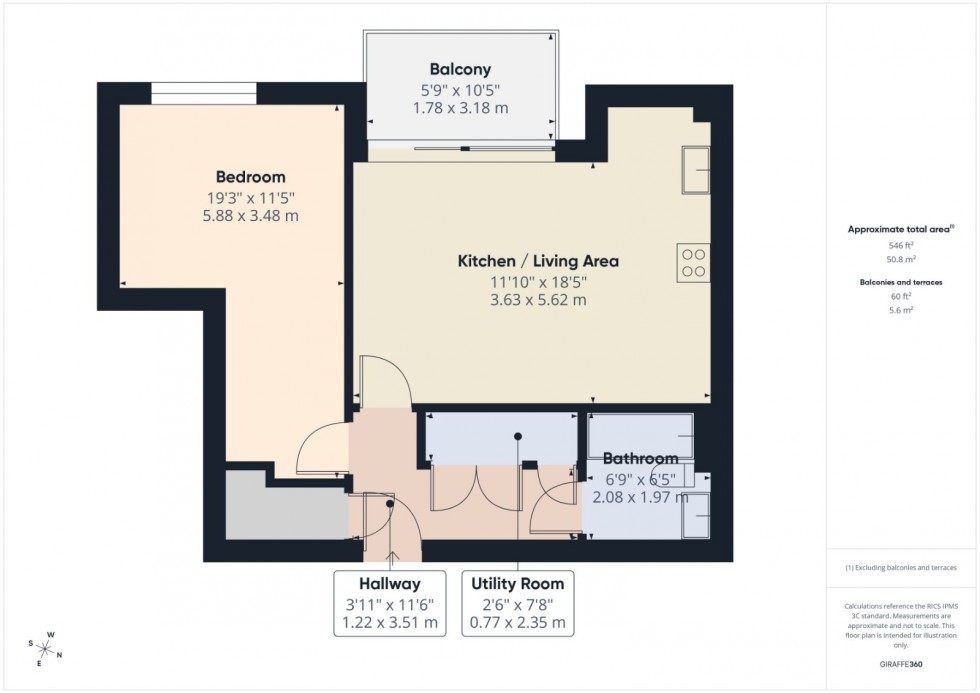 Floorplan for Staines-upon-Thames, Surrey, TW18